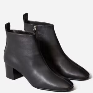 EVERLANE | Black Day Boot Inside Zipper Ankle Bootie Leather | Size 8.5